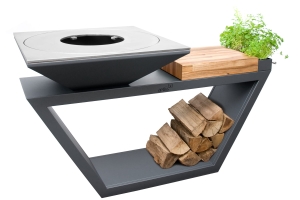 Artiss palenisko-grill ogrodowy G4 grafit