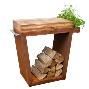 Artiss stolik trapez duży 80x45x91cm corten